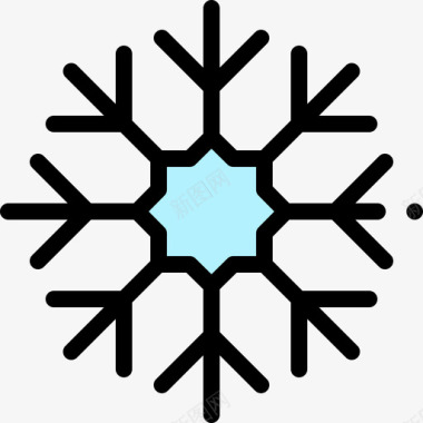雪花空调8线性颜色图标图标