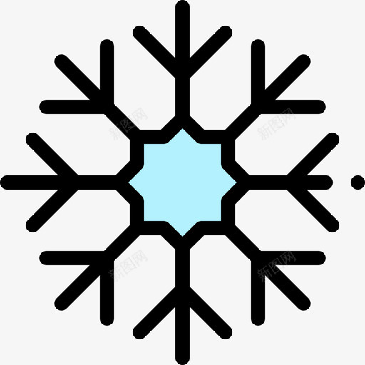 雪花空调8线性颜色图标svg_新图网 https://ixintu.com 空调 线性 雪花 颜色