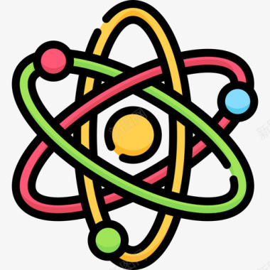 Atom高中31岁线性颜色图标图标