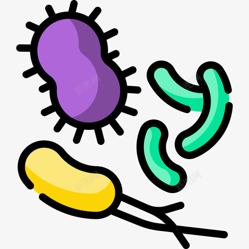 细菌生物工程37线状颜色图标svg_新图网 https://ixintu.com 生物工程 线状 细菌 颜色