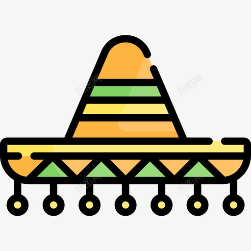 墨西哥帽墨西哥43线形颜色图标svg_新图网 https://ixintu.com 墨西哥 线形 颜色