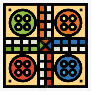 棋盘游戏棋盘游戏3线颜色图标图标