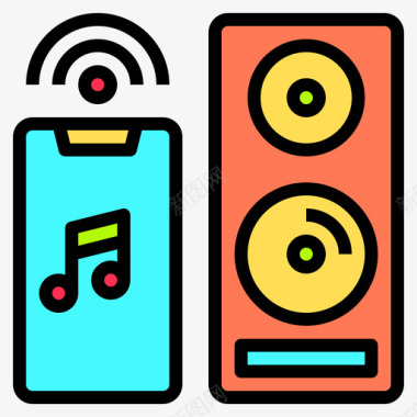 音乐系统音乐和声音11线性颜色图标图标