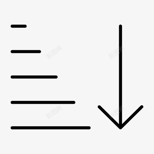 降序排序向下类型图标svg_新图网 https://ixintu.com 向下 排序 数据 文本 类型 降序
