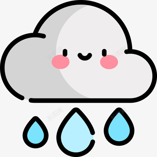 下雨天气255线性颜色图标svg_新图网 https://ixintu.com 下雨 天气 线性 颜色