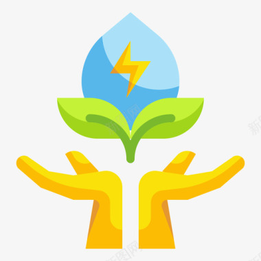 生态创新可再生能源3平坦图标图标