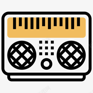 收音机复古科技3黄影图标图标