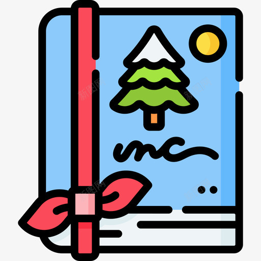 书圣诞礼物1线性颜色图标svg_新图网 https://ixintu.com 圣诞 礼物 线性 颜色