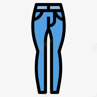 牛仔裤服装22线性颜色图标图标