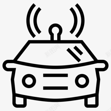 汽车通讯自动驾驶汽车汽车传感器图标图标