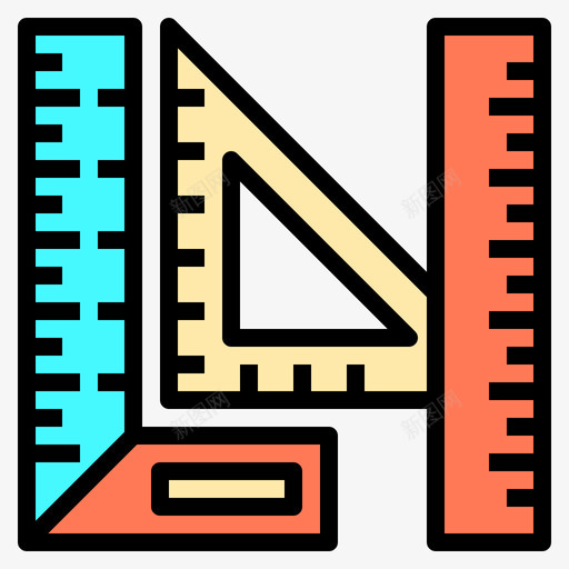 尺子结构12线性颜色图标svg_新图网 https://ixintu.com 尺子 线性 结构 颜色