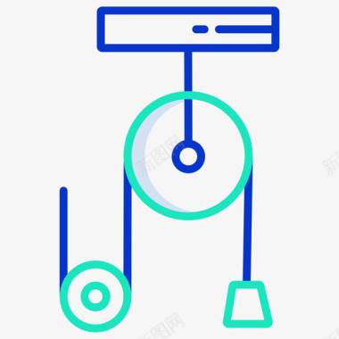 滑轮科学技术5轮廓颜色图标图标