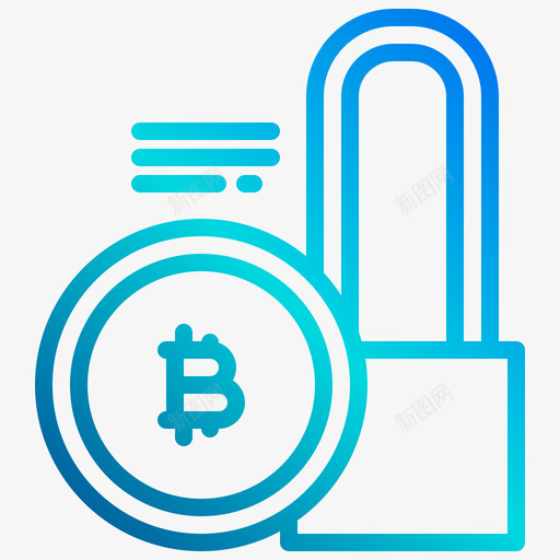 锁比特币159线性梯度图标svg_新图网 https://ixintu.com 梯度 比特 线性
