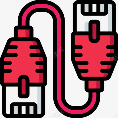 电缆计算机硬件29线颜色图标图标