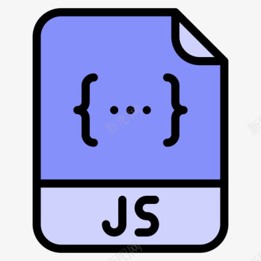 Js格式文件扩展名线性颜色图标图标