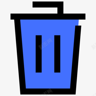 垃圾桶ui57蓝色图标图标
