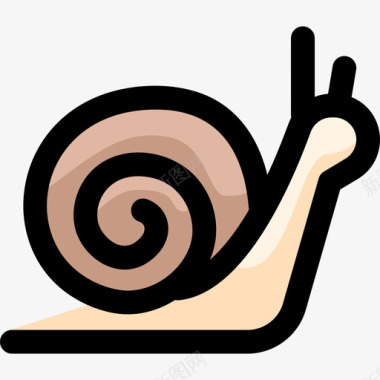 蜗牛野生动物7线形颜色图标图标