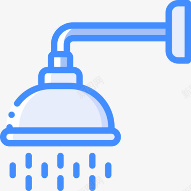 淋浴喷头管道6蓝色图标图标