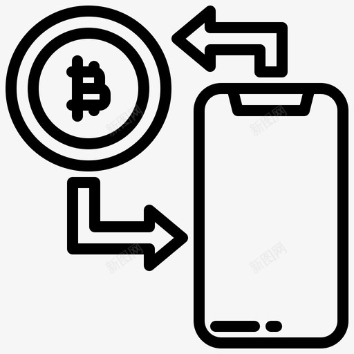 转账比特币158线性图标svg_新图网 https://ixintu.com 比特 线性 转账