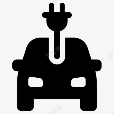 电动汽车环保混合动力汽车图标图标