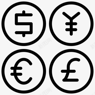 货币贸易8线性图标图标
