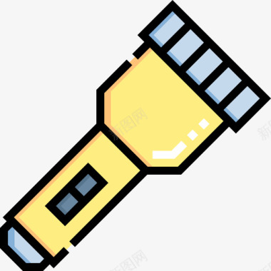 手电筒电工工具和元件10线颜色图标图标