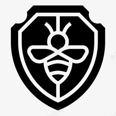 盾牌徽章蜜蜂图标图标
