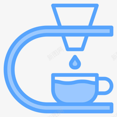 滴水咖啡厅131蓝色图标图标