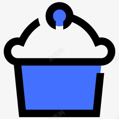 纸杯蛋糕食品和饮料蓝田图标图标