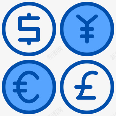 货币贸易10蓝色图标图标