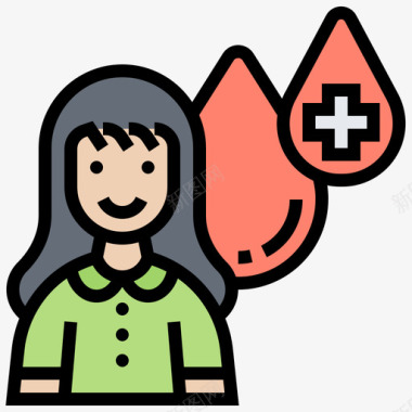 献血者献血76线色图标图标