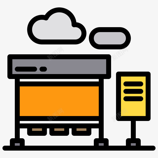 84城市公交车站线形颜色图标svg_新图网 https://ixintu.com 城市公交 线形 车站 颜色