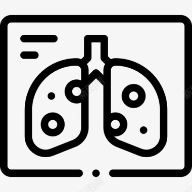 肺冠状病毒55线状图标图标