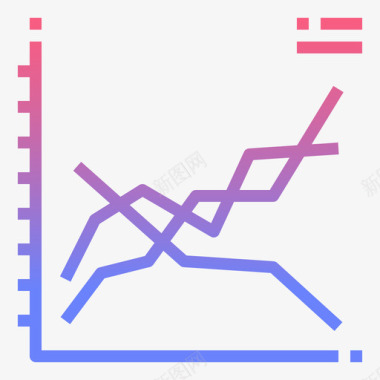 直线数据分析20线性梯度图标图标
