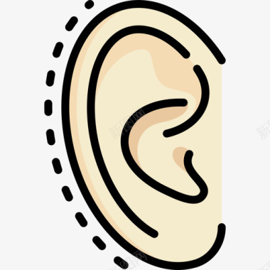 耳整形手术39线色图标图标