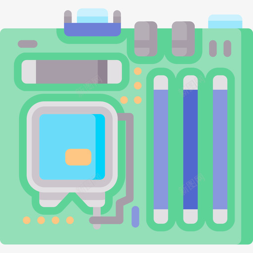 主板计算机66扁平图标svg_新图网 https://ixintu.com 主板 扁平 计算机