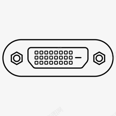 dvi公数字视频连接器电缆连接器计算机图标图标