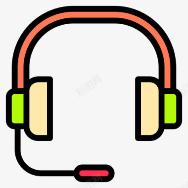 耳机音乐和声音11线性颜色图标图标