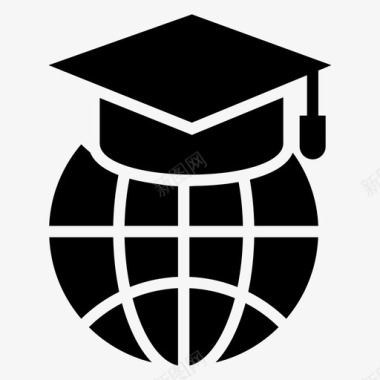 全球教育全球学位全球学习图标图标