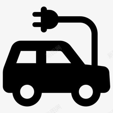 电动汽车环保汽车混合动力汽车图标图标