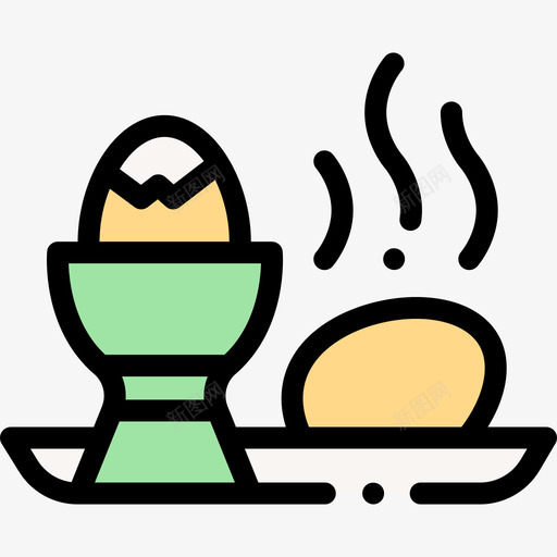水煮鸡蛋早餐和住宿30原色图标svg_新图网 https://ixintu.com 住宿 原色 早餐 水煮 鸡蛋