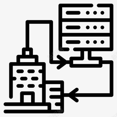 公司大数据80线性图标图标