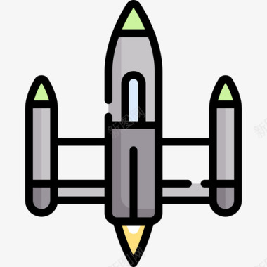 太空船游戏91线性颜色图标图标
