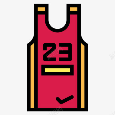 篮球运动衫44号篮球线性颜色图标图标