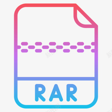 Rar文件扩展名1渐变图标图标
