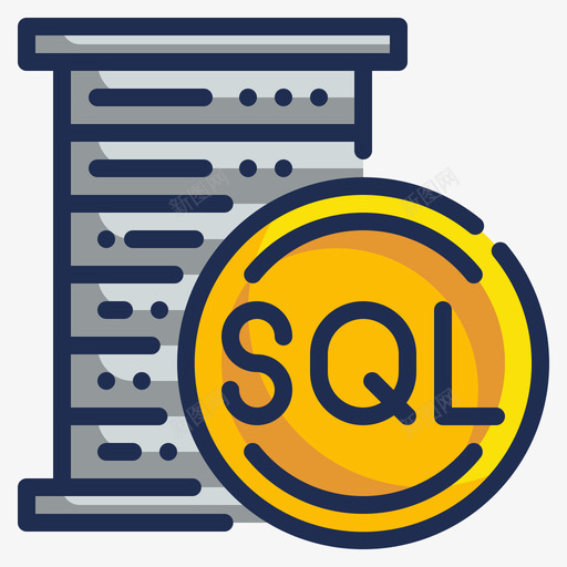 SqlServer大数据82线性颜色图标svg_新图网 https://ixintu.com Server Sql 大数 数据 线性 颜色