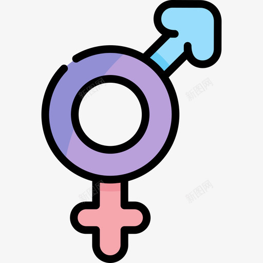 Bigender性别认同15线性颜色图标svg_新图网 https://ixintu.com Bigender 性别 线性 认同 颜色