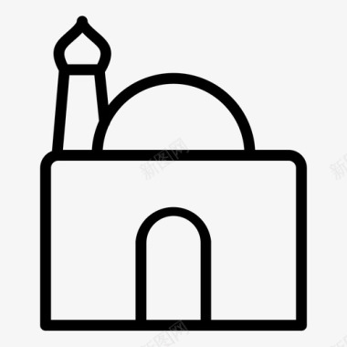 清真寺阿拉伯建筑图标图标