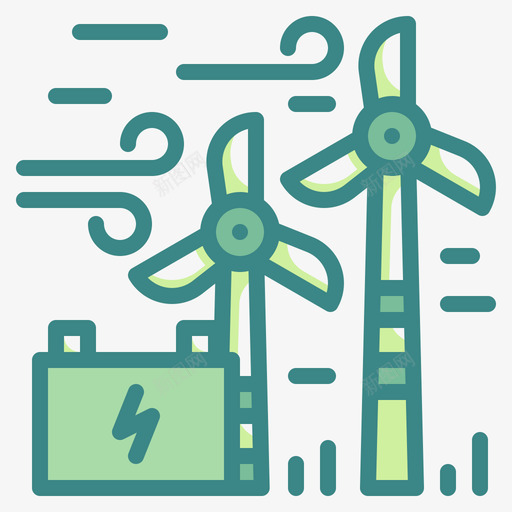风能创新可再生能源双色调图标svg_新图网 https://ixintu.com 再生 创新 双色 可再 能源 色调 风能