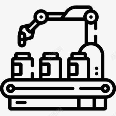 传送带技术100线性图标图标